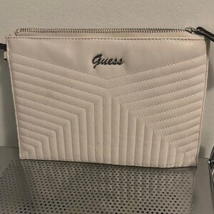 Guess White Quilted Clutch